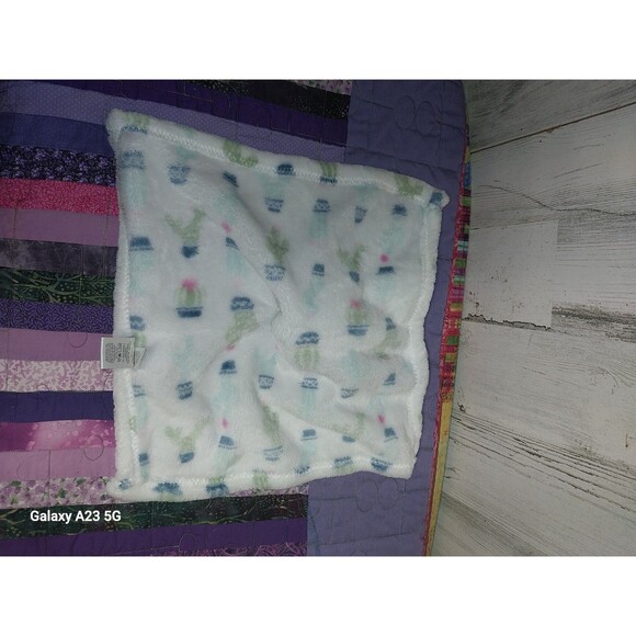 Hudson Baby HB Lovey Baby Security Blanket Plush White Green Cactus 14 x 14 inch - Picture 3 of 5